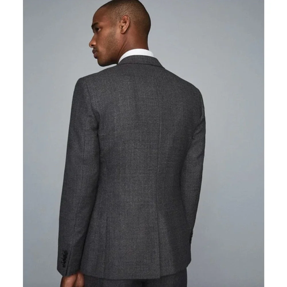 REISS Move Slim Fit Blazer Size 38 NEW Charcoal Dark Gray $475 Jacket